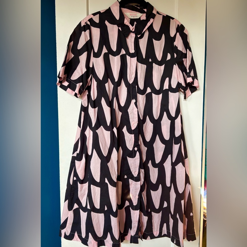 Gorman Pink and Black Cotton Shirt Dress